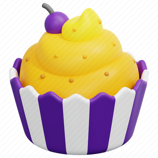Cupcake, dessert, bakery, birthday, sweet, party, food 3D illustration - Download on Iconfinder
