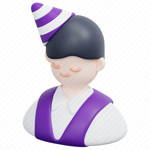 Man, avatar, hat, party, male, birthday, celebration 3D illustration - Download on Iconfinder