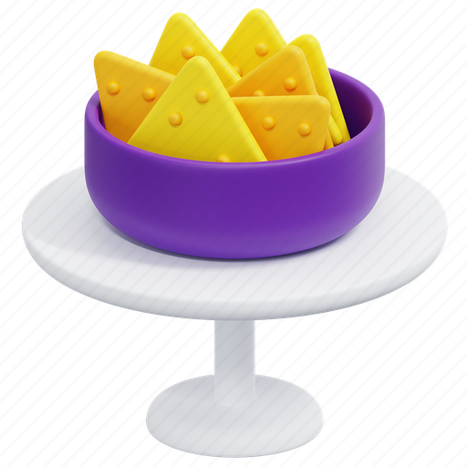 Snack, chip, plate, party, appetizer, food, fast 3D illustration - Download on Iconfinder