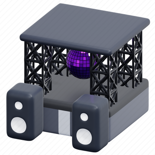 Stage, concert, entertainment, disco, show, night, party 3D illustration - Download on Iconfinder