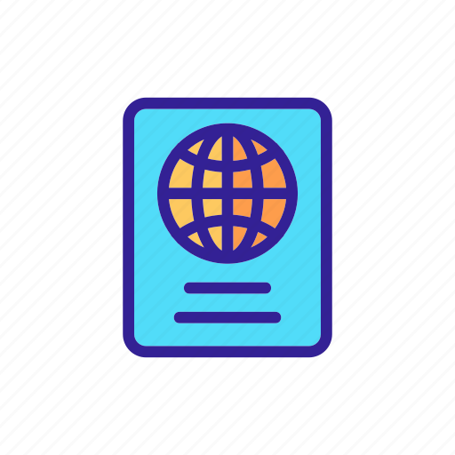 Contour, document, identity, immigration, passport, travel icon - Download on Iconfinder