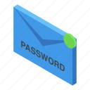envelope, password, isometric