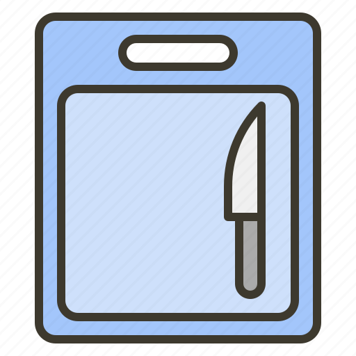 Board, chopping, cook, kitchen, knife icon - Download on Iconfinder