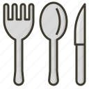 fork, kitchen, knife, spoon 