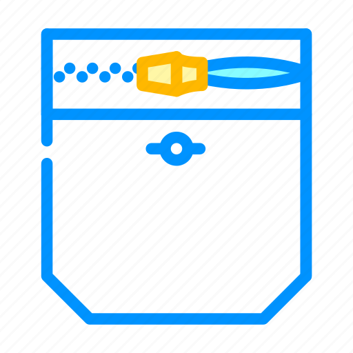Zipper, lock, pocket, patch, clothes, clasp icon - Download on Iconfinder