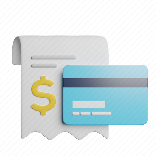 Bill, receipt, business, money 3D illustration - Download on Iconfinder