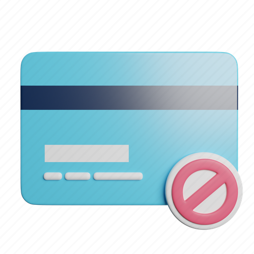 No, credit, card 3D illustration - Download on Iconfinder