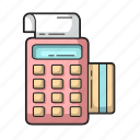 payment, edc machine, pay, cash, calculator, card