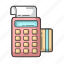 payment, edc machine, pay, cash, calculator, card 