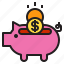 cash, money, payment, piggy, saving 