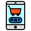 cart, mobile, payment, shopping, smartphone 