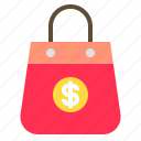 bag, cash, money, payment, shopping