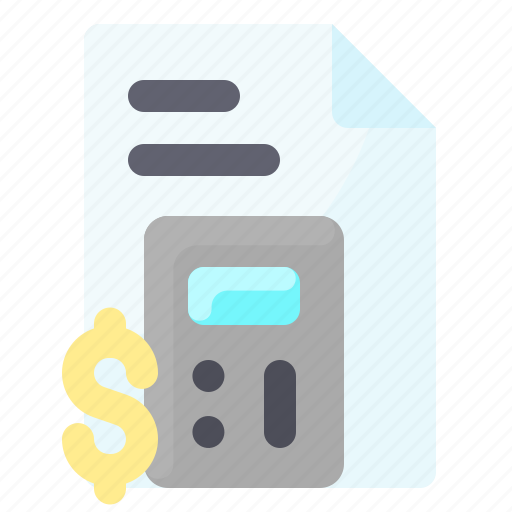 Agreement, calculator, debt, dollar, money, paper icon - Download on Iconfinder