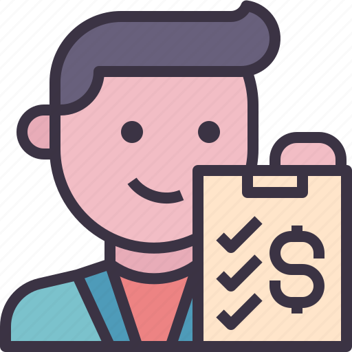 Financial, advisor, avatar, man, planning, checklist, smile icon - Download on Iconfinder