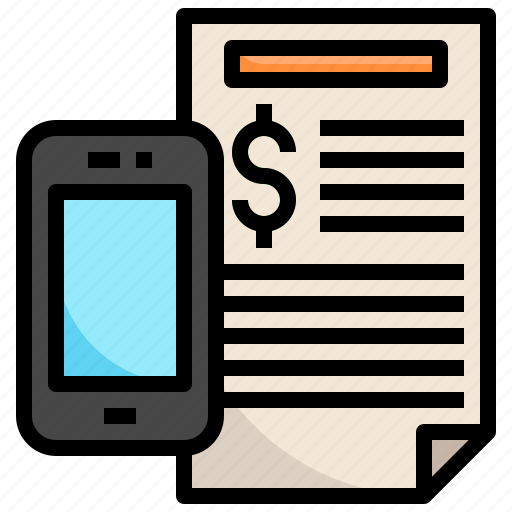 Phone, bill, paid, finance, taxes, payment, ticket icon - Download on Iconfinder