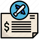 plane, bill, paid, finance, taxes, payment, ticket, correct
