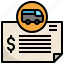 tour, bus, bill, paid, finance, taxes, payment, ticket, correct 