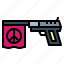 flag, gun, peace, weapons 