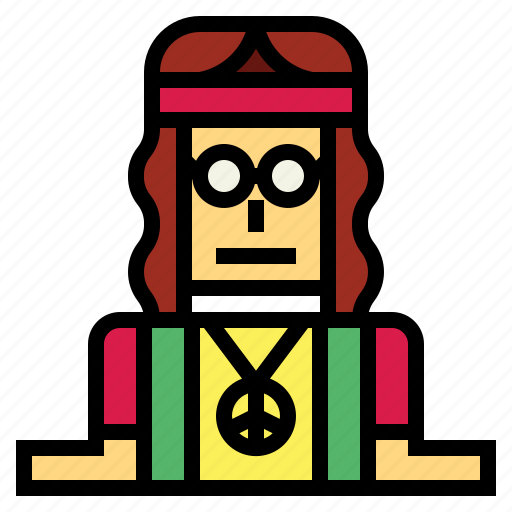 Hippie, man, peace, people icon - Download on Iconfinder