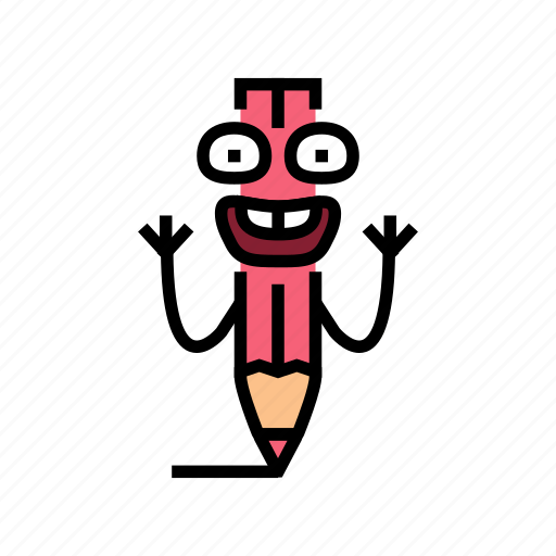 Mascot, pen, character, pencil, school, happy icon - Download on Iconfinder