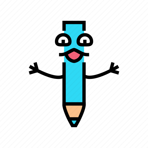 Student, pen, character, pencil, school, happy icon - Download on Iconfinder