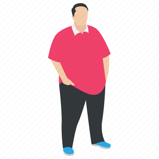 Chubby man, fat cartoon, heavy man, overweight character, plus size human icon - Download on Iconfinder
