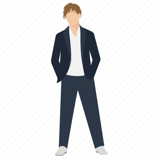 Fashionable guy, hair in blender, human avatar, male model, standing human icon - Download on Iconfinder
