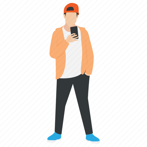 Cool boy, son, stylish guy, teenager, using mobile icon - Download on Iconfinder