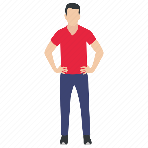 Akimbo pose, fitness guy, handsome guy, human avatar, male standing icon - Download on Iconfinder