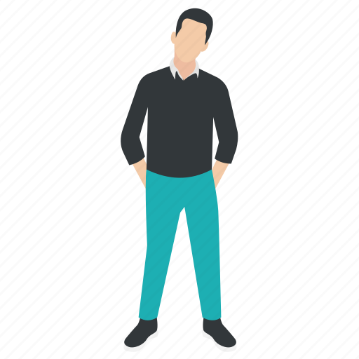 Casual human, confident guy, human avatar, male model, watching gesture icon - Download on Iconfinder