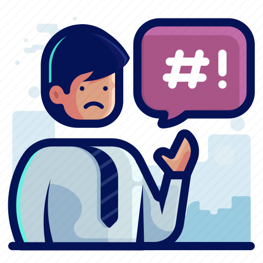 Account, bad, insult, man, swear, user, words icon - Download on Iconfinder