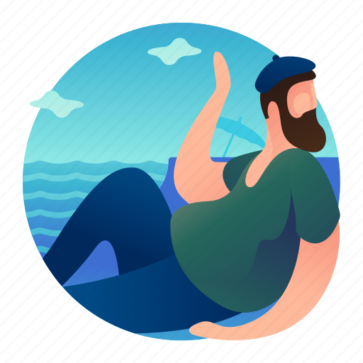 Beach, posing, relax, relaxing, water icon - Download on Iconfinder