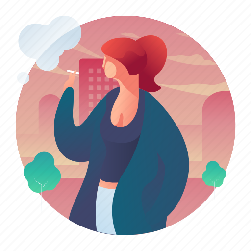 Cigarette, smoke, smoking, woman icon - Download on Iconfinder