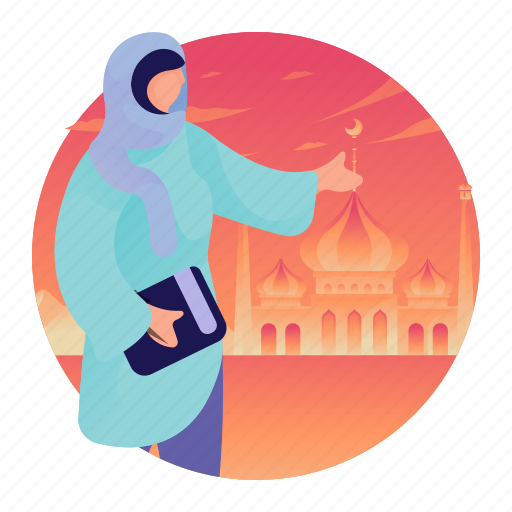 Islam, islamic, mosque, woman, worshipping icon - Download on Iconfinder