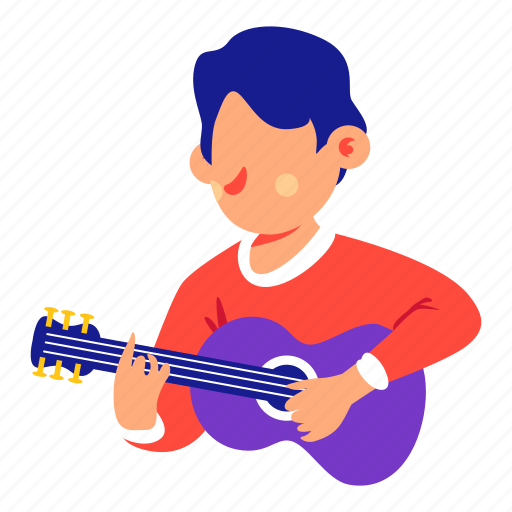 Guitar, song, sticker, stickers, play illustration - Download on Iconfinder