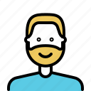 avatar, beard, male, man, outline