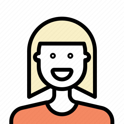 Avatar, blonde, hairstyle, outline, woman icon - Download on Iconfinder