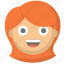 ginger, girl, hair, head, person, red, woman 