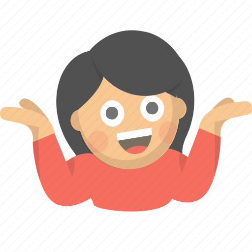 Confused, emoji, girl, i dont know, idk, person, shrug icon - Download on Iconfinder