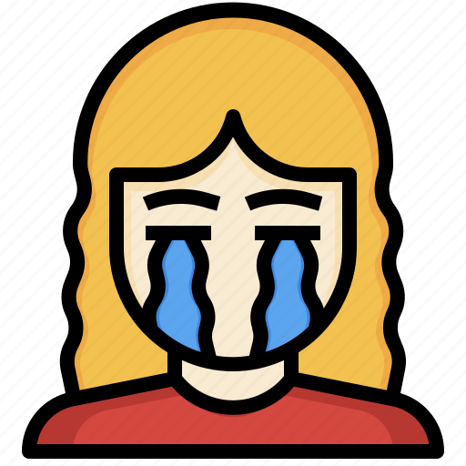 Cry, tear, girl, feelings, woman icon - Download on Iconfinder