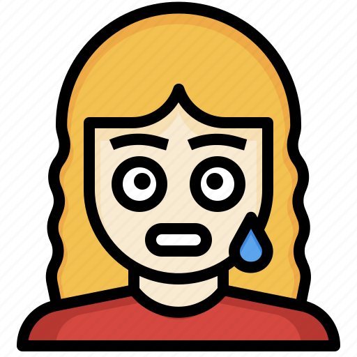 Embarrassed, worried, sweating, concern, woman icon - Download on Iconfinder
