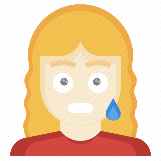Embarrassed, worried, sweating, concern, woman icon - Download on Iconfinder