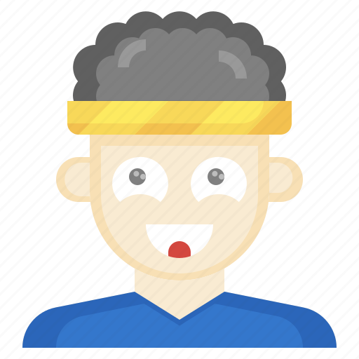 Happy, man, smileys, curly, hair icon - Download on Iconfinder
