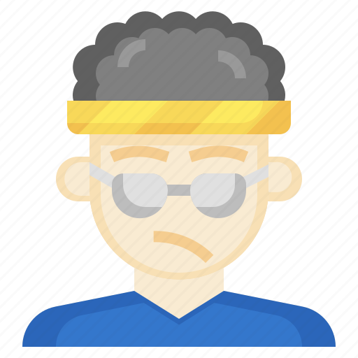 Sunglasses, cool, man, curly, hair, feelings icon - Download on Iconfinder
