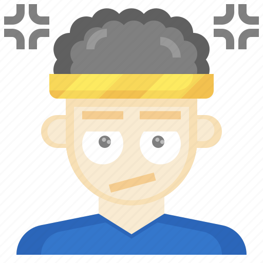Upset, facial, expression, man, curly, hair, feelings icon - Download on Iconfinder