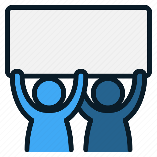 People, holding, placard, signboard, protest, demonstration icon - Download on Iconfinder