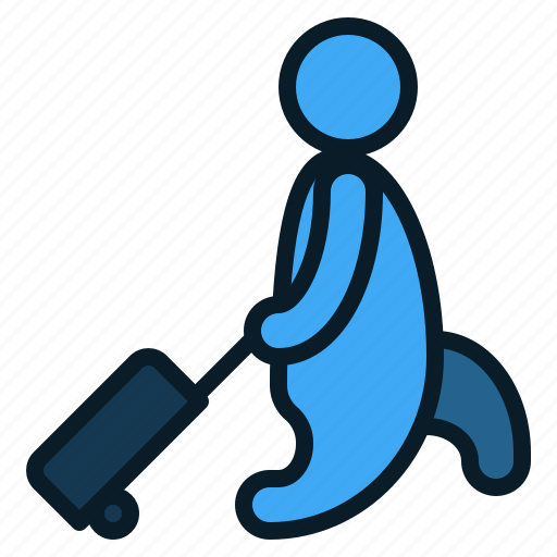People, walk, travel, luggage, lounge, airport, baggage icon - Download on Iconfinder