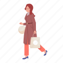 woman, shopping, winter outfit, autumn