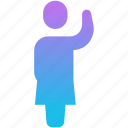 blue, woman, hand, up, profile, avatar, man, clothes, female
