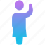 blue, woman, hand, up, profile, avatar, man, clothes, female 